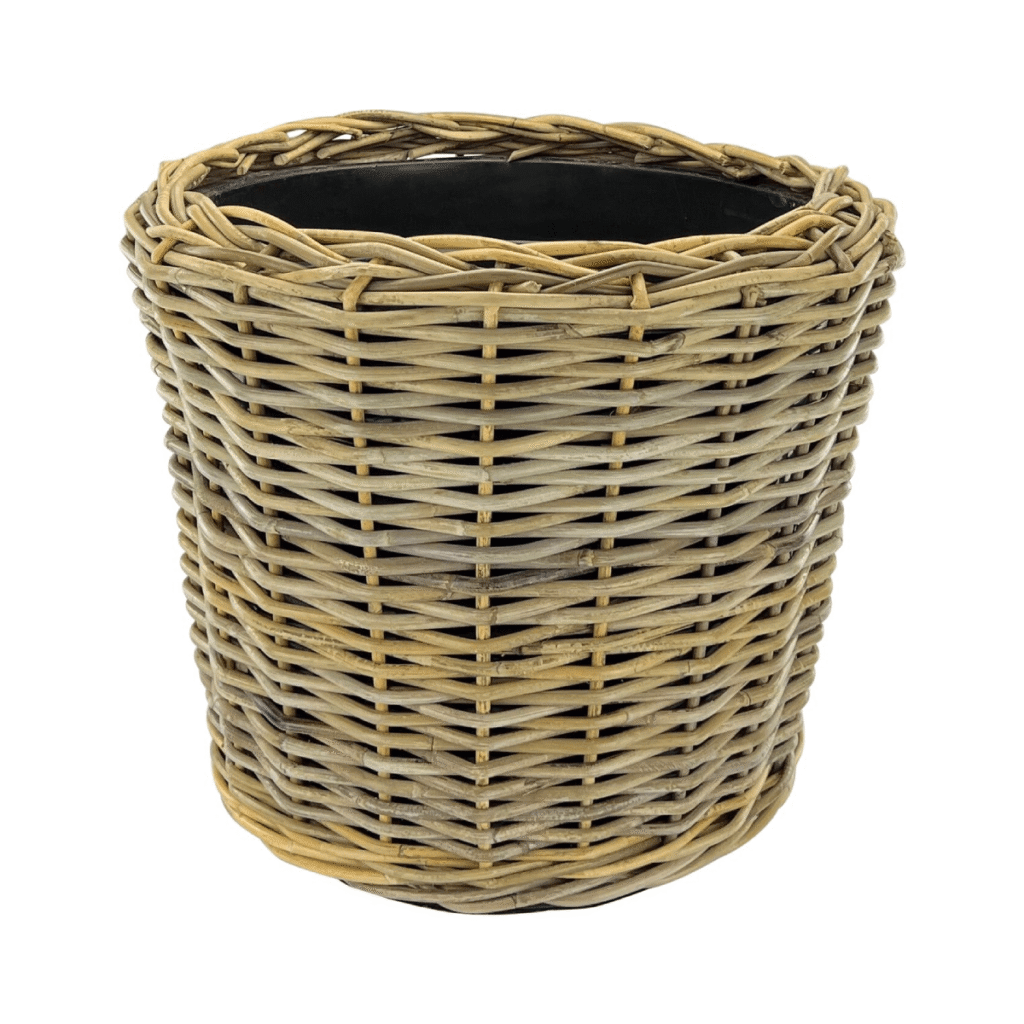 Rotan plantenmand met waterdichte binnenpot Ø50x52 grijs