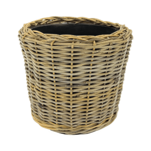 Rotan plantenmand met waterdichte binnenpot Ø50x52 grijs