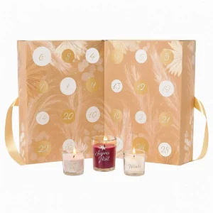 Kerstmis Adventskalender Kaarsen - 24 Geurkaarsen - Beige