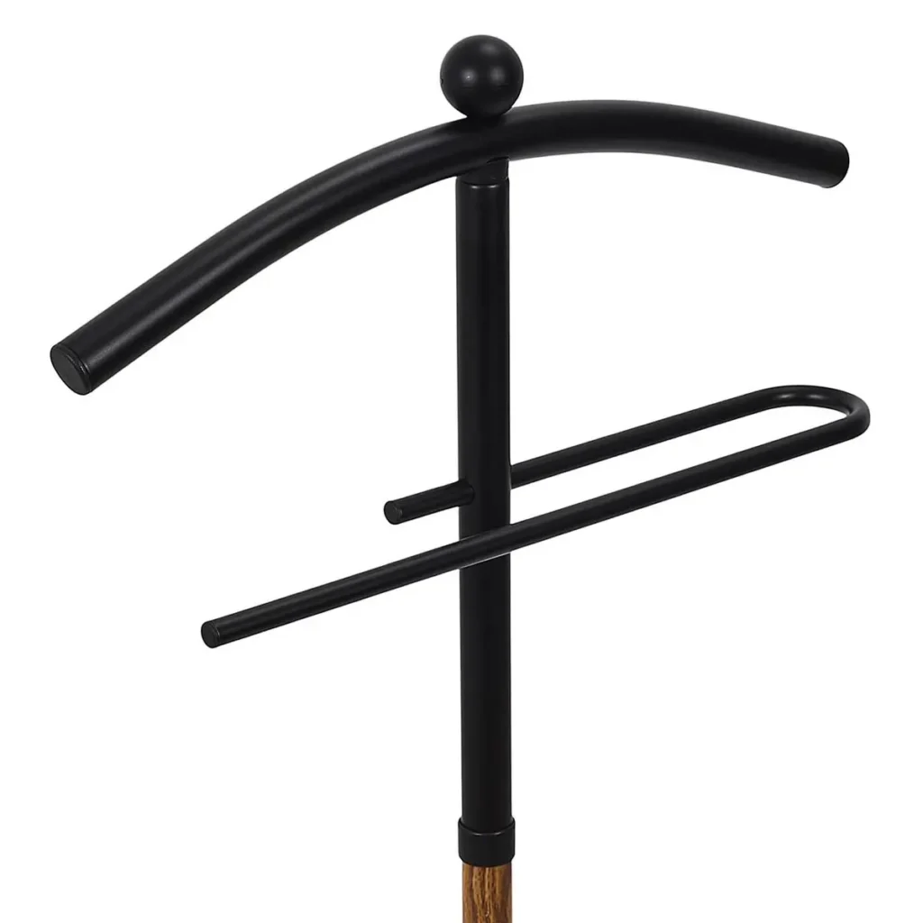 Valet stand heren in zwart met houten details – zijaanzicht