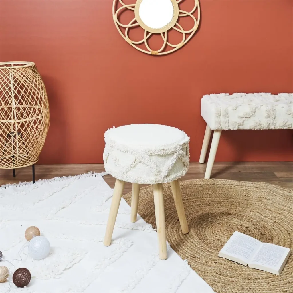 Houten poten van boho kruk – stevig en natuurlijk design