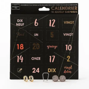 Luxe zwarte sieraden adventskalender met 24 verrassingsvakjes