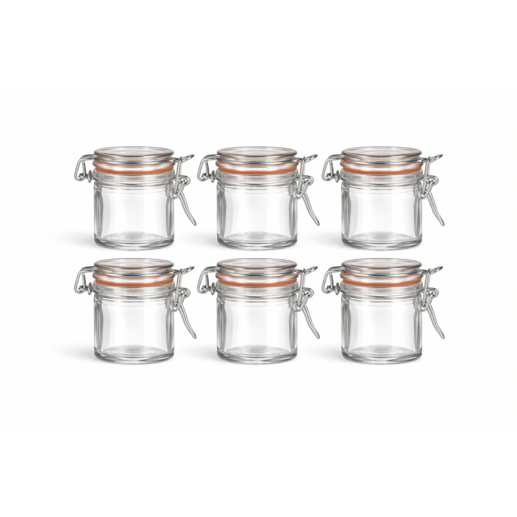 mini weckpotjes 80 ml set van 6 glazen potjes