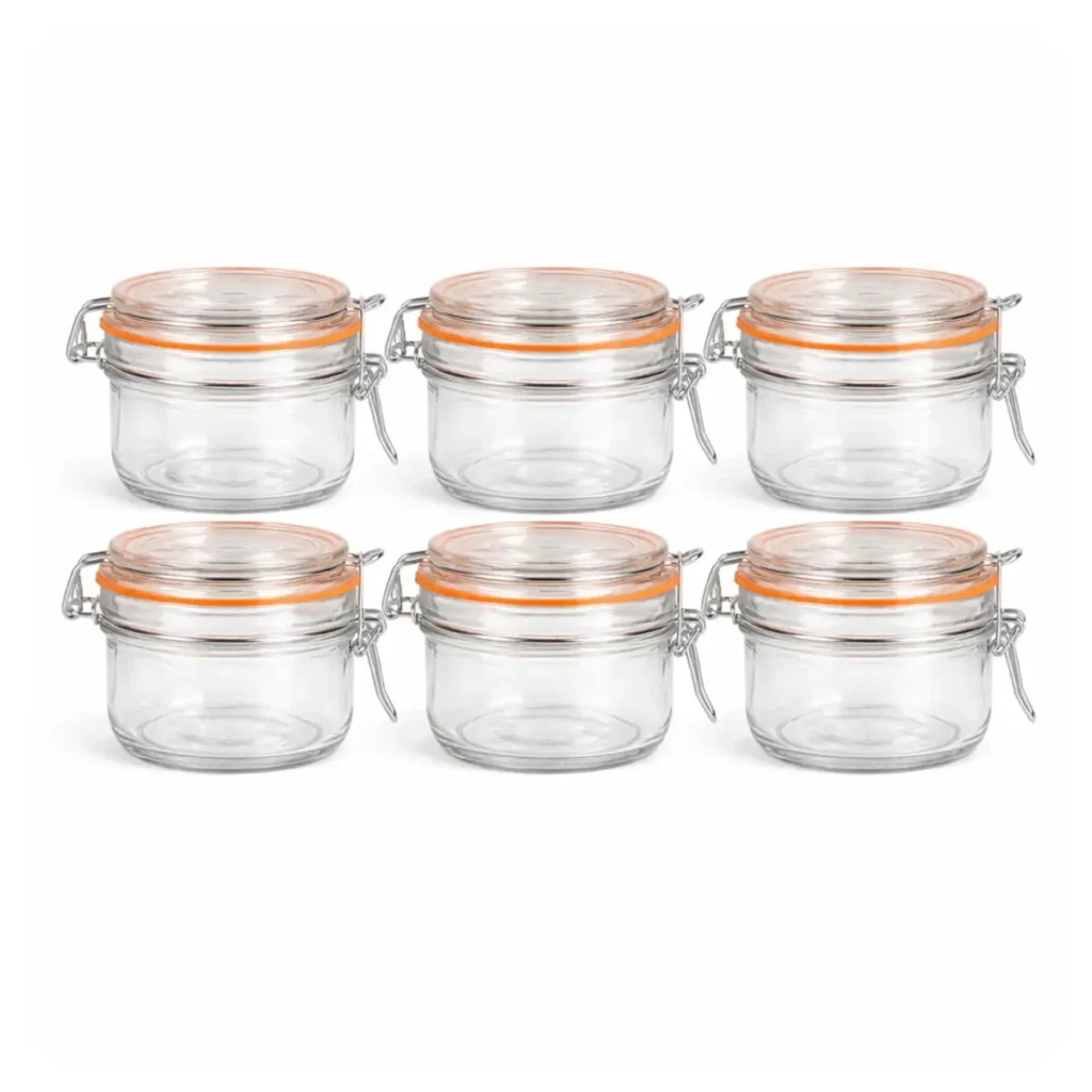 weckpotjes 140 ml set van 6 glazen potjes met beugelsluiting