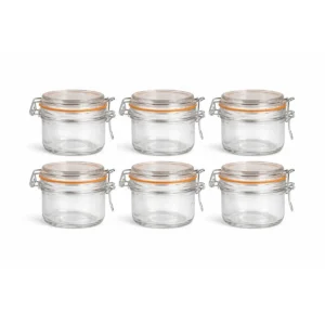 weckpotjes 200 ml set van 6 glazen potjes met beugelsluiting