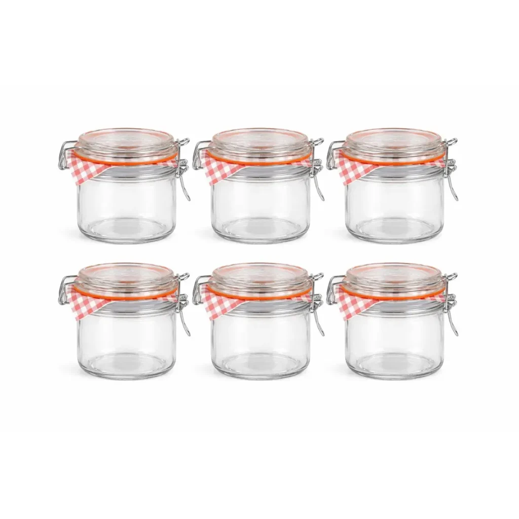 weckpotjes 250 ml set van 6 glazen potjes met beugelsluiting