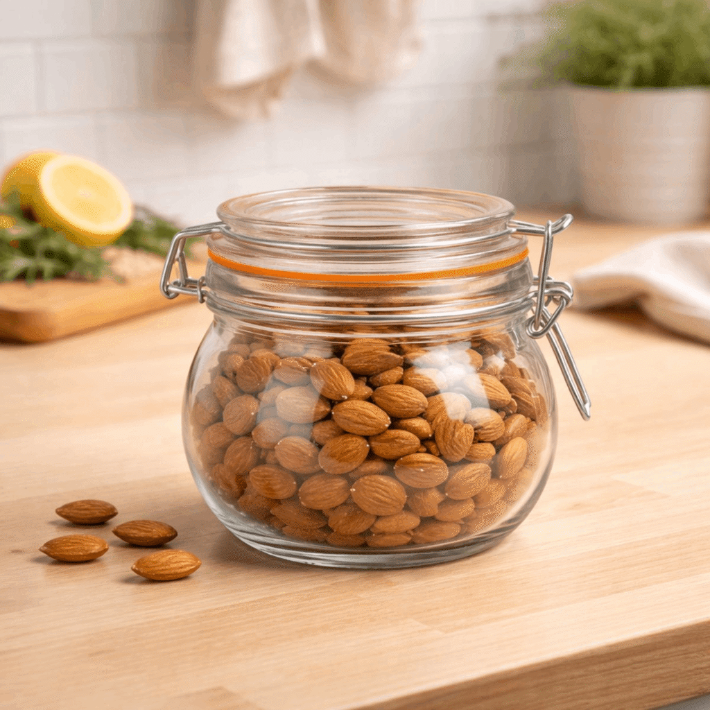 Luchtdichte glazen weckpotjes 450 ml set van 6 voor kruiden en jam