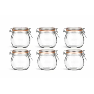 Weckpotten 750 ml set van 6 glazen voorraadpotten met beugelsluiting