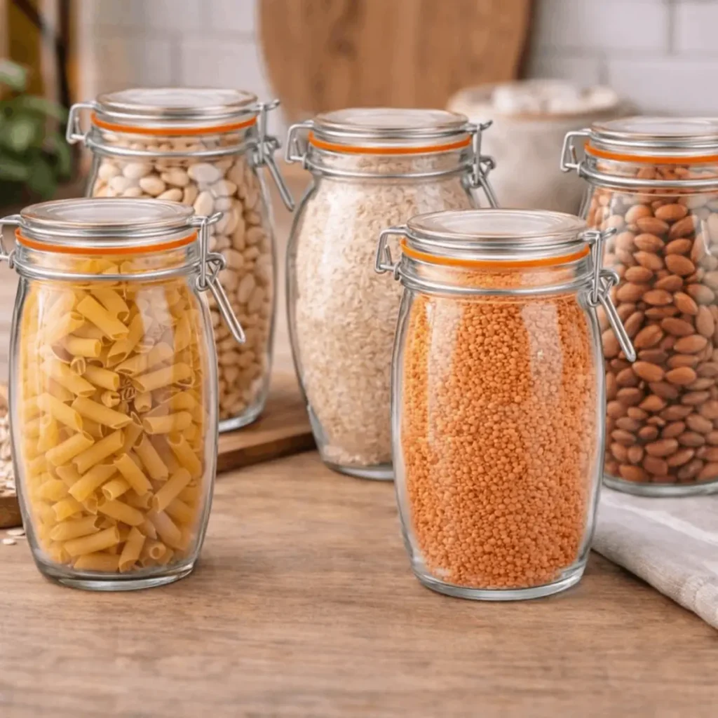 weckpotten 1900 ml set van 6 stevige transparante snoep en koekjespotten