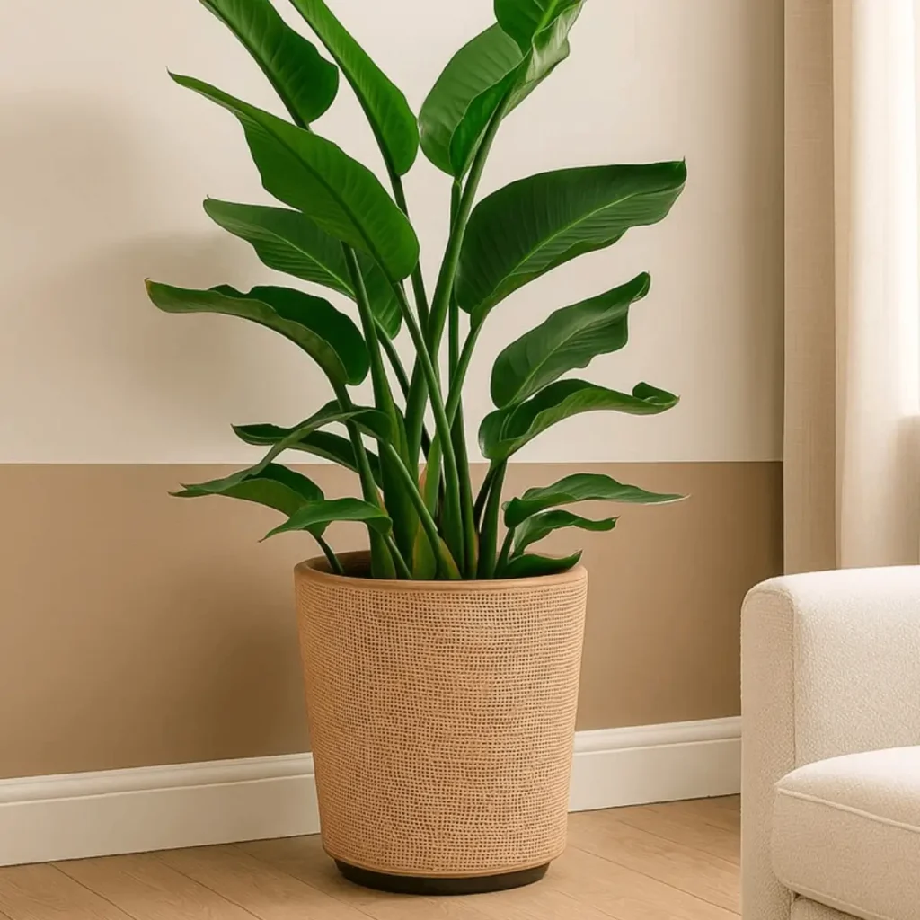 Duurzame rotan plantenmand Drypot Blond met waterdichte kunststof binnenpot