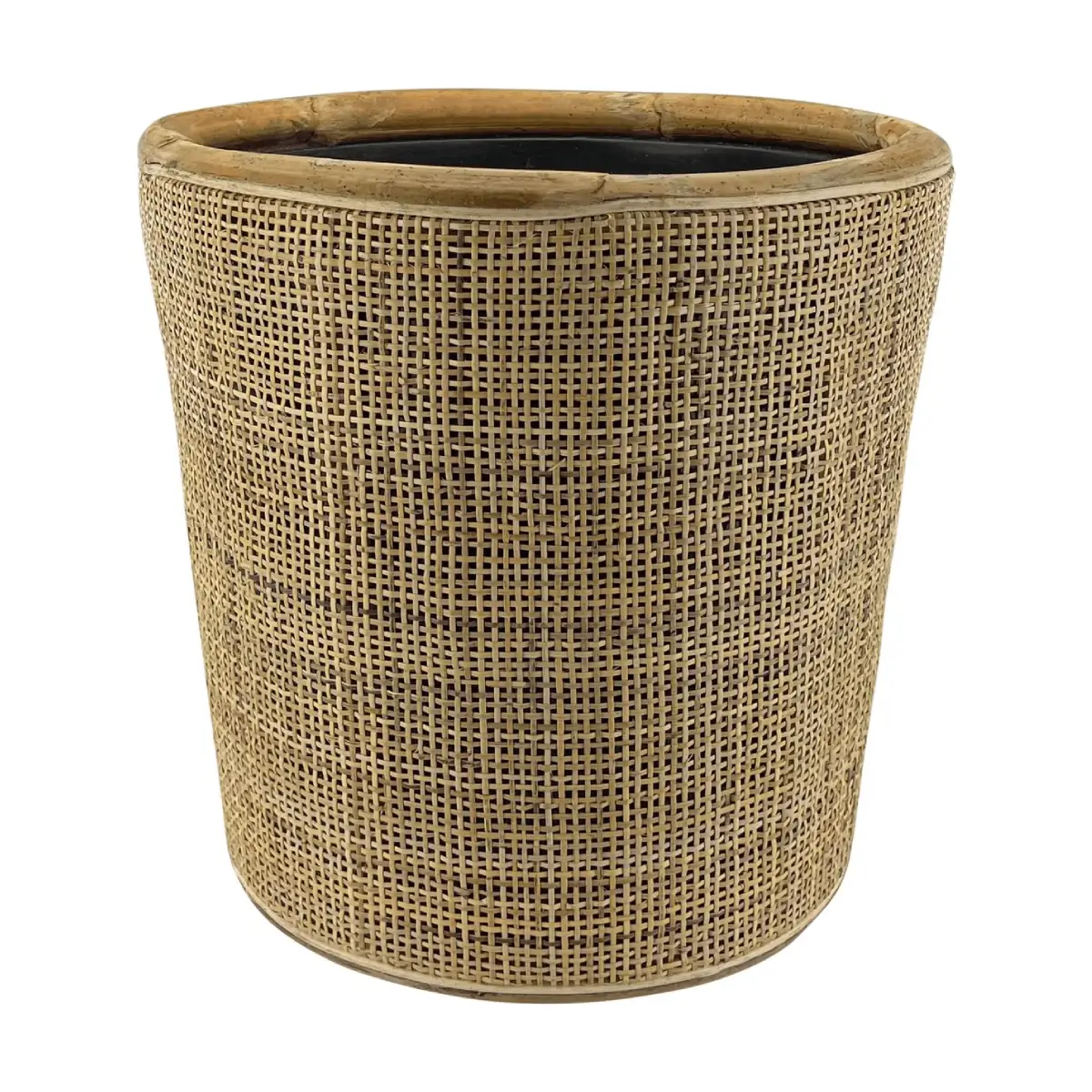 Rotan Drypot Blond – Ø 42 x 42 cm – Lichtbruine Rotan Plantenmand met Waterdichte Binnenpot – Bruin
