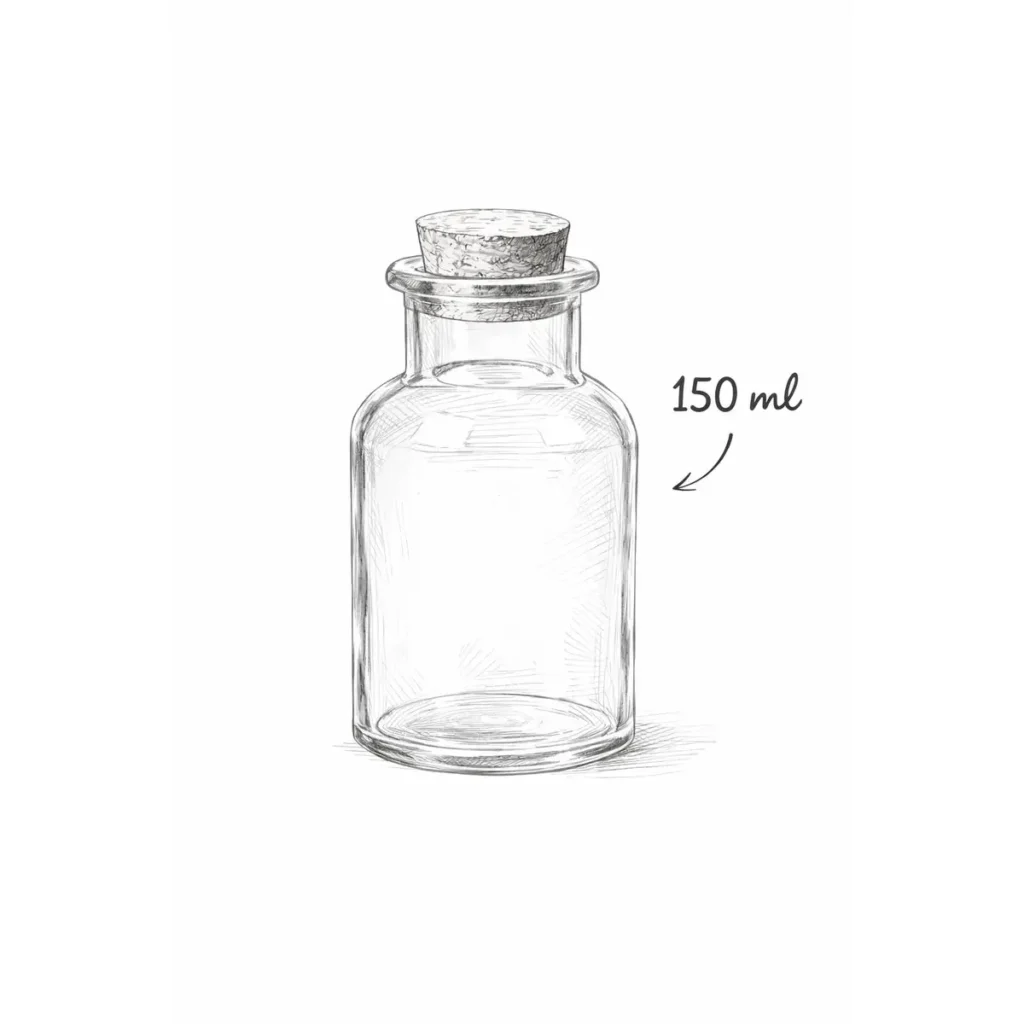 glazen flesjes 150 ml set van 6 voor likeur en siroop met kurk